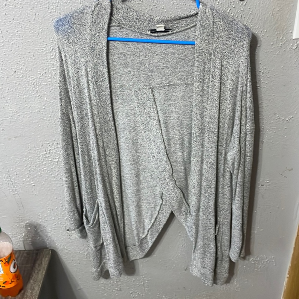 Grey open back cardigan